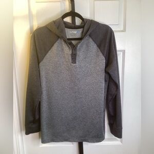 Tony Hawk Gray and Black Henley Hoodie, size Medium